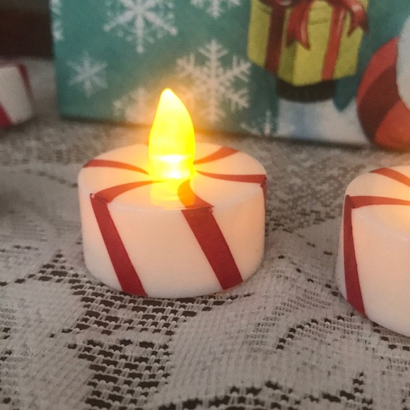 🆕 Peppermint Battery Flickering Tea Lights - Picture 3 of 7